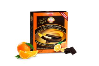 Scorzette di Arancia Candite Ricoperte di Cioccolato Fondente Extra